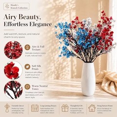 Bundles Patriotic Silk Baby’s Breath, 18.5″ Artificial 6 Red White Blue