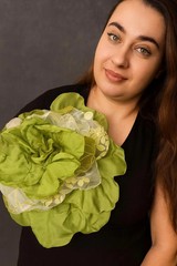 Oversized Organza Flower Brooch 30cm Carrie Style Statement Rose Pin Gift