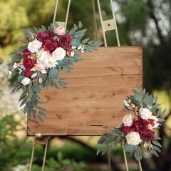 2 Pieces Wedding Aisle Decoration Wedding Arch Flowers Floral Arrangement Swag