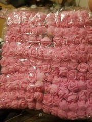 200 Pink Artificial Flowers 3.5cm Foam Rose Heads Wedding Party Decor A1