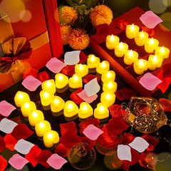 1000 Pieces Artificial Rose Petals with 24 Pcs Flameless Heart Shaped LED Tealig