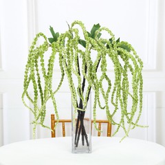 2 pcs 36″ tall Green Artificial Plant Amaranthus Branches Strands with Leaves
