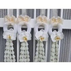 Pair Garland Hanging Artificial Orchid Wedding Ceremony Groom Bride Decor White