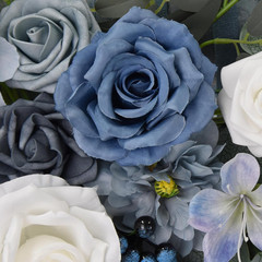 Dusty Blue Wedding Arch Flowers & Drapes Kit – 4 Pack for Ceremony Decor