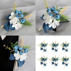 6Pcs Artificial Berries Boutonniere for Grooms Bride Groomsmen Bridesmaids