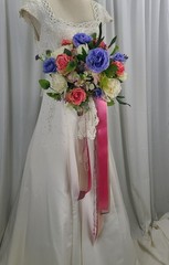 Bright Victorian Garden Boho Faux Silk Wedding Bouquet
