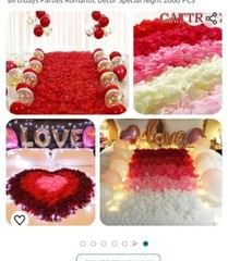 Artificial Rose Petals 1,000 White 1000 Red For DYI, Romantic Gestures