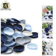 300 Satin Rose Petals in Navy Blue – Perfect for Weddings & Table Centerpieces