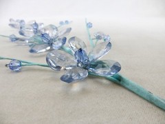 Floral Wire Garland Tree, Bridal Decor, Blue Faux Crystal Flowers, Cassiani 1302
