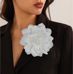 Satin Fabric Rose Flower Brooches – Handmade Floral Accessory for Wedding Par…