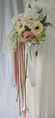 Peach Pink Garden Boho Silk Wedding Bouquet