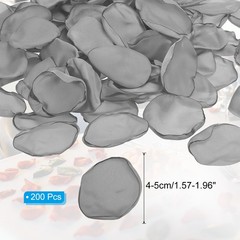 200 Pcs Silk Rose Petals, Artificial Flower Scatter Fake Rose Petals Silver