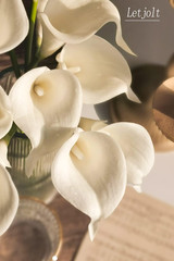 White Artificial Calla Lily 12Pcs Realistic Flowers Bouquet | Wedding Bride Show
