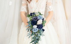 Bridal Bouquet, Artificial Flowers Handheld Bouquet, Bridesmaid Fake Flower