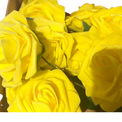 22 Lings Moment 3″ Roses Artificial Flowers Realistic yellow faux Bridal Wedding