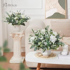 Pcs 4 Kinds Mixed Eucalyptus Greenery Stems, Baby Breath Flowers 120 Grey Green