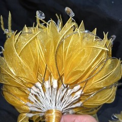 Quinceañera Bouquet Yellow/ Silver with Hair Accessory Ramo Quinceañera Sweet 16