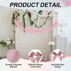 2 String of 13 PCS Purple Bow Garland Banner Decoration Party Bow