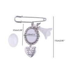 Heart Wedding Bouquet Photo Charm Memorial Keepsake Boutonniere Pin Brooches