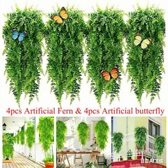 8pcs Artificial Plant Fake Eucalyptus Fern Hanging Flowe Vine Garden Home Decor