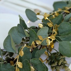 15 ft LED Metallic GOLD Rose Leaves GARLAND Battery Operated Fairy Lights Party