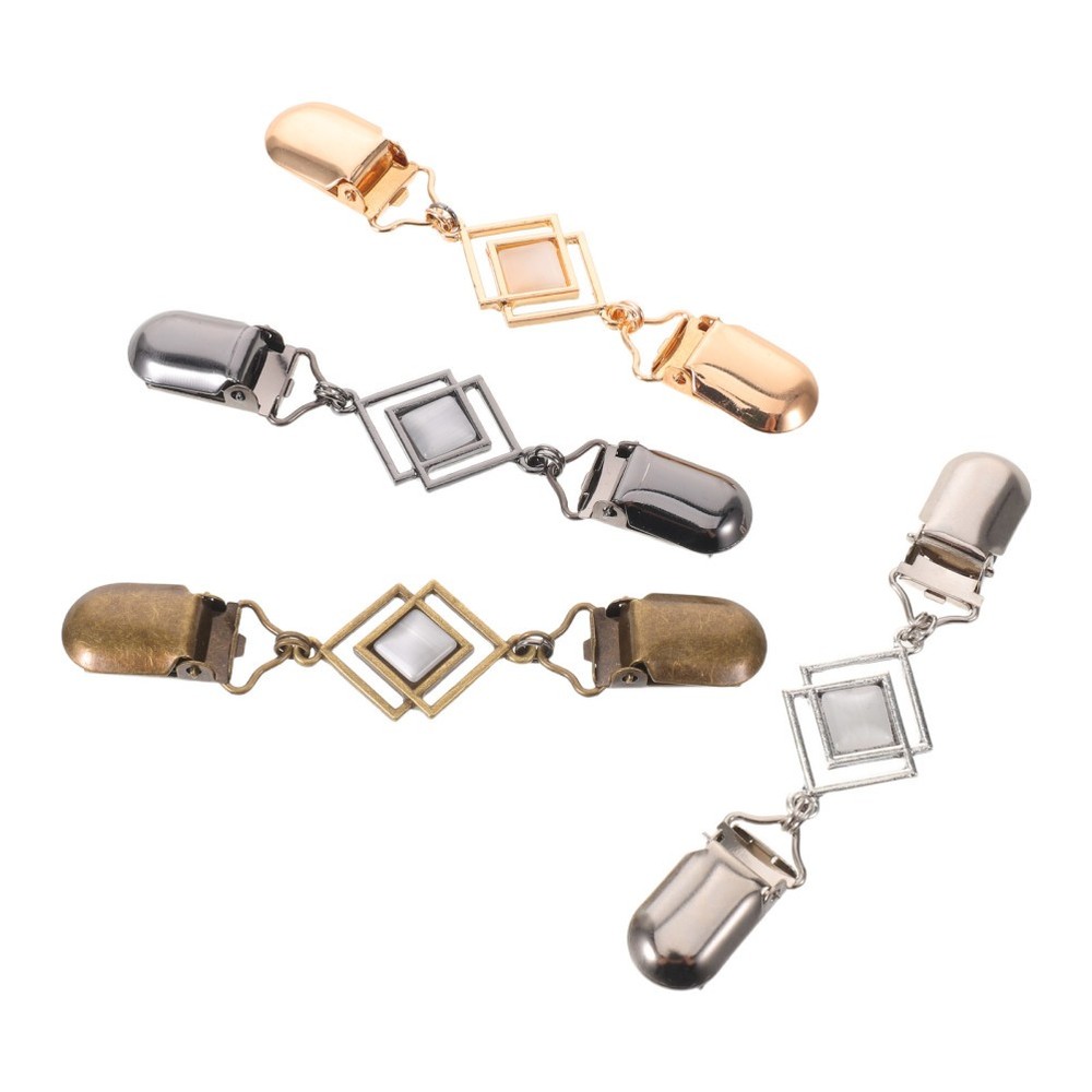 4 Pcs Metal Cardigan Clip for Scarf Clothes Accessories Women Holder Pin