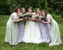 Light Purple Lavender Bridal Bouquet Rose Sola Wood bridesmaid Wedding Flowers