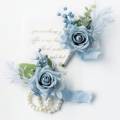 Wrist Corsage Wristlet and Boutonniere Set for Wedding Bridesmaid Mother Gran…