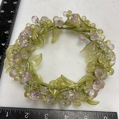 Vintage Floral Acrylic Candle Ring Pink Clear Spring Wreaths