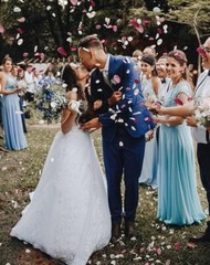 400 piezas de pétalos de rosa para decoración de bodas, pétalos de seda de color