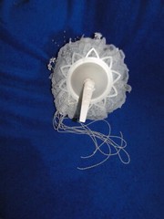 New Stunning white floral and light blue tulle/beads Bridal Bouquet