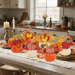 winemana Fall Decorations for Home – Set of 6 Artificial Pumpkins Mixed-4