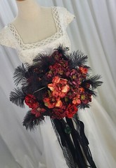 Deep Autumn Goth Faux Silk Bridal Bouquet