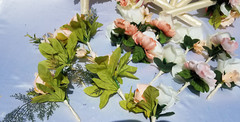 Wedding bouquet- set peach blush Ivory flowers 20 pieces