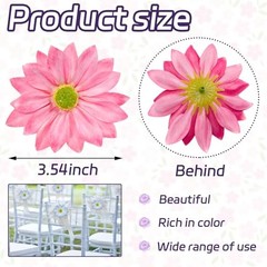 Silk Daisy Flower Heads Daisy Artificial Flower Head Bulk, 12 Pcs 3.5 Inch Pink