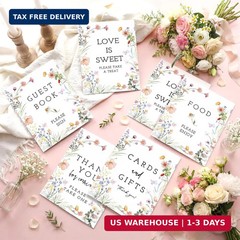 Yookeer 6 Pcs Wildflowers Wedding Table Decor Love in Bloom Floral Bridal Thank
