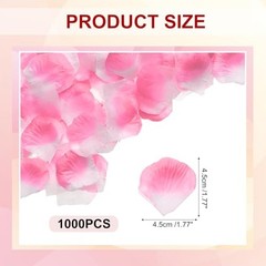 1000 Pcs Silk Fake Flower Petals for Wedding, Artificial Rose Pink White