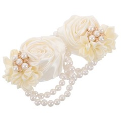 2 Pcs Hand Flower Bracelet Wedding Prom Wrist Corsage Bridal Garland