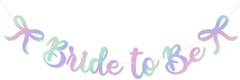 Bride to Be Banner, Rose Gold Bride to Be with Bow Glitter Bachelorette Bridal P