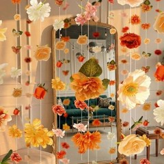 Suncalla 6 Pcs 35.46 ft Flower Garlands Backdrop Garden Party Champagne