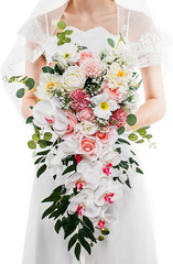 Elegant 16″ Silk Wedding Bouquet for Bride – Perfect for Ceremony & Anniversary