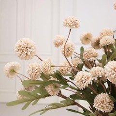 12Pcs Fake Kiku Flowers, Artificial Small Chrysanthemum Balls with Champagne