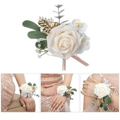 Elegant Wedding Boutonniere Artifical Flower Bridal Corsage for Weddings Party