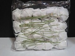 24 pc Artificial White Foam Rose Wedding Bouquet Baby Shower Flowers 2 Dozen DIY