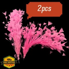 GYBZZR Pink Feather Flower Bouquet 2pc