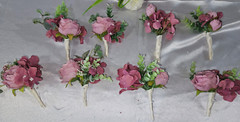 Wedding Bouquet Set, Pink, Dusty Pink, Ivory, Cream, Cascade Bouquets, Teardrop
