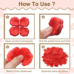 1000pcs Artificial Rose Petals Fake Silk Flower Petals for Wedding, Light Blue