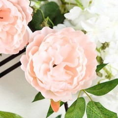 BLUSH 6 ft long Silk Peony Flowers Garland with Leaves Bendable Wire Vines Sale