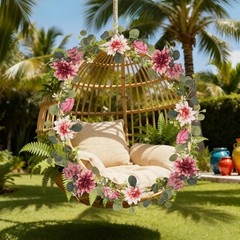 Pcs Flower Garland Decorations, 1.7Ft Flowers Rose Garland, Artificial 2 Pink