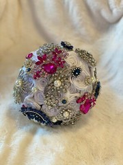 Rhinestone And Silk Brooch Bouquet | Wedding | Bridesmaid | Flower Girl | Bride